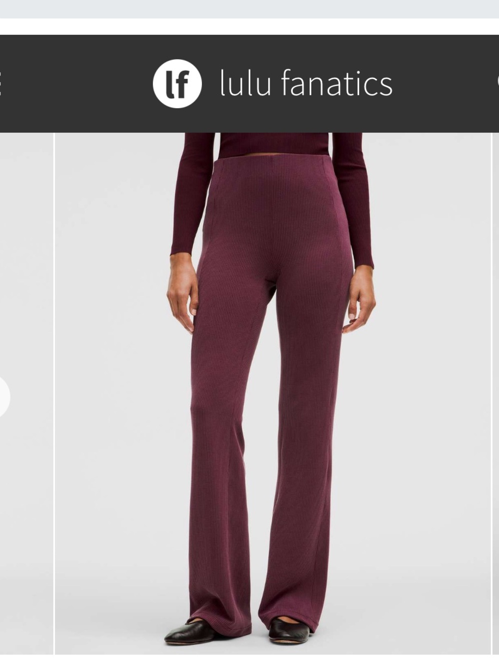 NWT Lululemon Ribbed Softstreme Flared Pant Sz 4 Regular Garnet Maroon